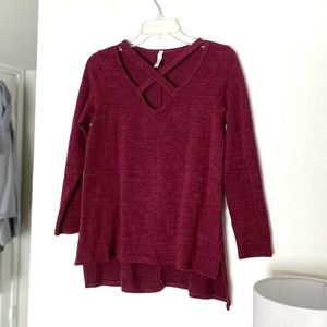 Strappy V-Neck Sweater